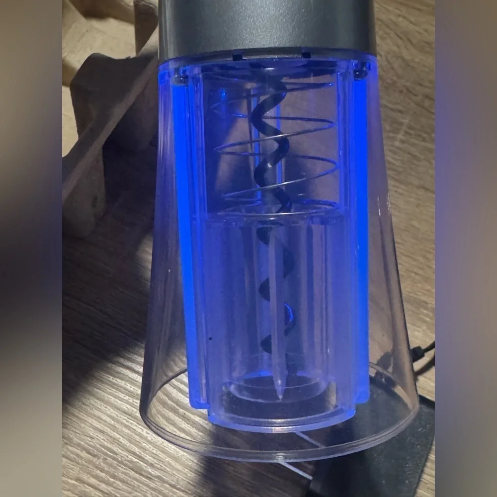 Wireless Silver Electric corkscrew wine opener with charger light up foil cutter